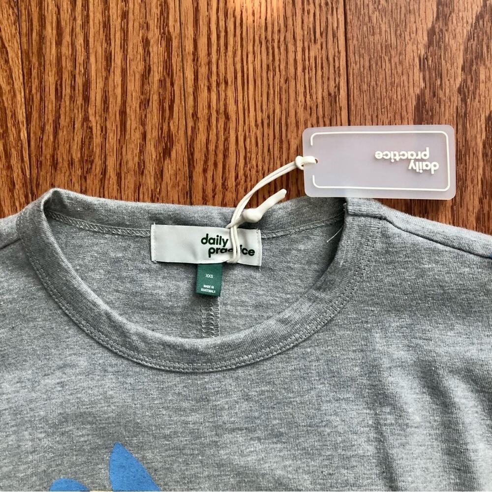 Anthropologie Daily Practice Gray Floral Mini 
T-Shirt Dress Women’s Size XS NWT - Picture 4 of 12